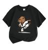 Kids Boys Girls 100% Cotton Crew Neck Short Sleeve T-Shirt, Funny Capybara Taekwondo Karate Martial Arts Cartoon Print Casual Cute Tee for Children Da