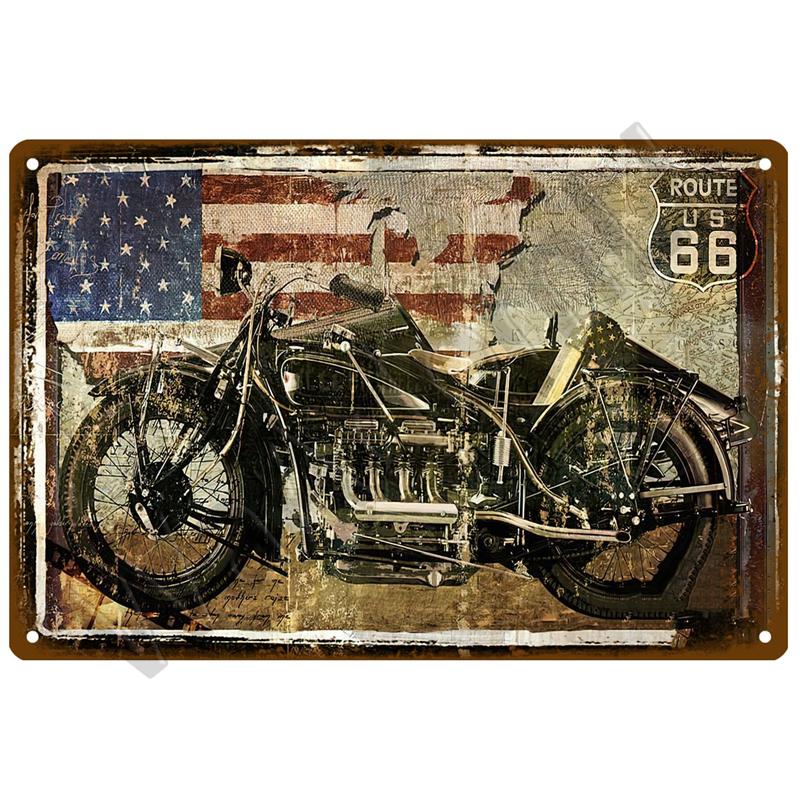 Route 66 Metal Sign House Plaque Metal Poster Tin Sign Plate Wall Posters Vintage Retro Aesthetic Room Decor Wall Art Decoration