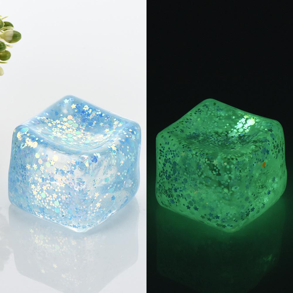 Maltose Simulated Tofu Small Ice Cubes Anti Stress Slow Rebound Polar Light Colorful Squeeze Tpr Block Decompression Toy