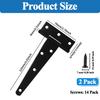 Wopanxye 2pcs 125mm Load Capacity Hinges, Black T Shape Silent Epoxy Coated Wrought Iron