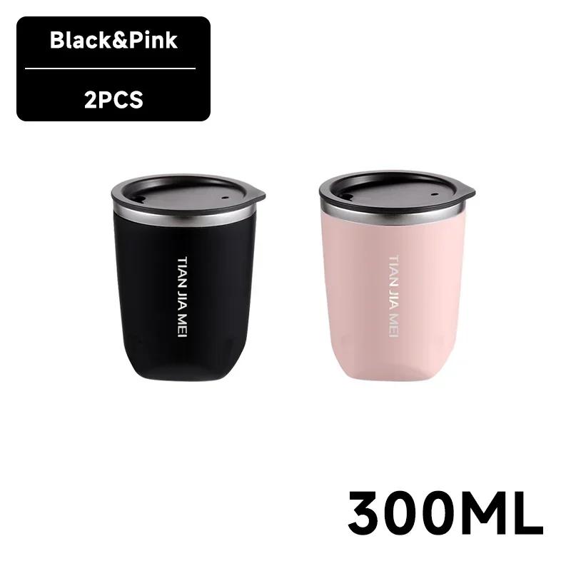 300ml 304 Stainless Steel Coffee Cup Mug With Lid Insulated Coffee Mug Double Wall Coffee Tumbler Heat-resistant Drinkware