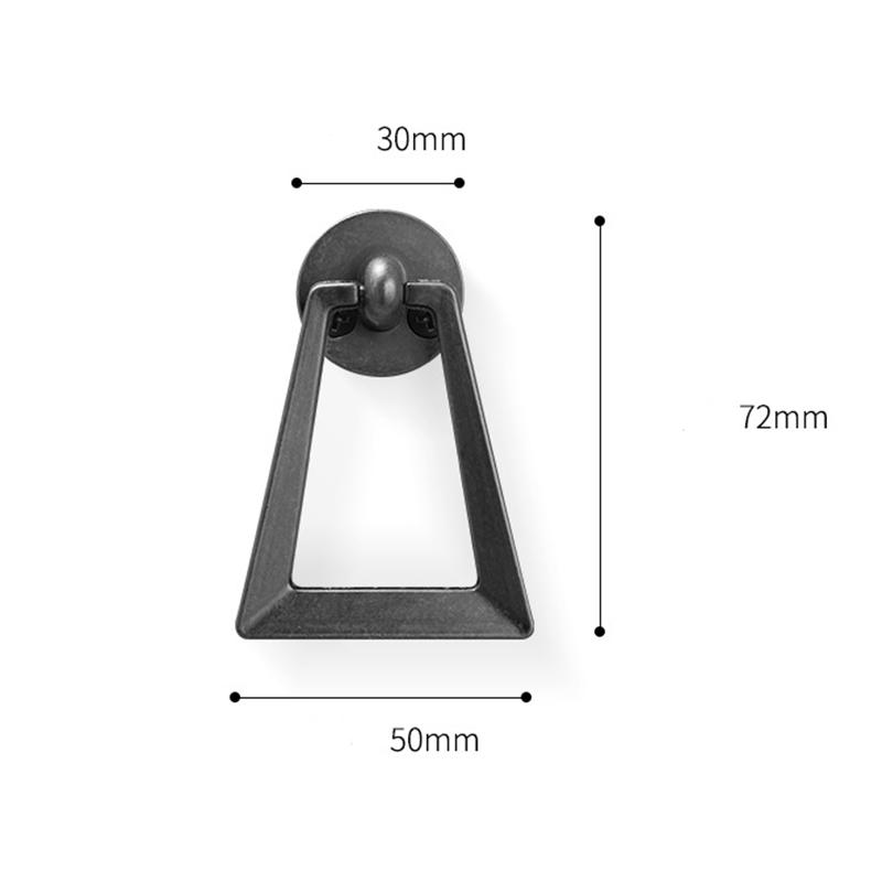 1pc Retro diamond rings wardrobe drawer single hole dark invisible door handle zinc alloy Nordic log wind