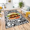 1Pc Food Theme Printed Circular Carpet, Home Door Mat, Outdoor Travel Protection Carpet B6