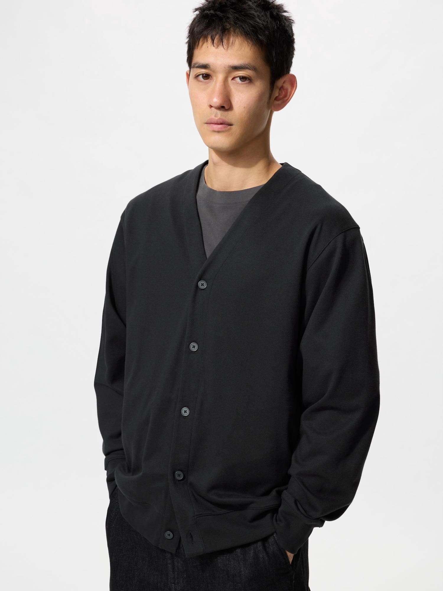 

Uniqlo Japan Air Rhythm Хлопковый кардиган с длинным рукавом 09 BLACK/XL