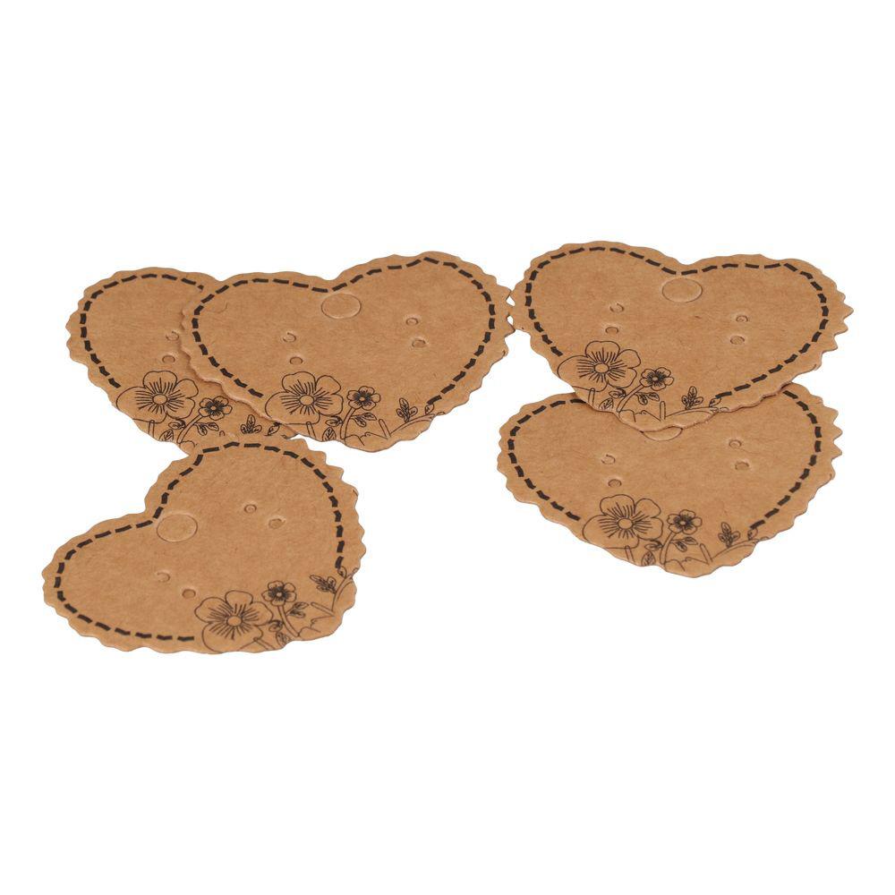 Brown Earring Holder Cards Kraft Paper Kraft Paper Tags Ear Studs Display  For Earrings