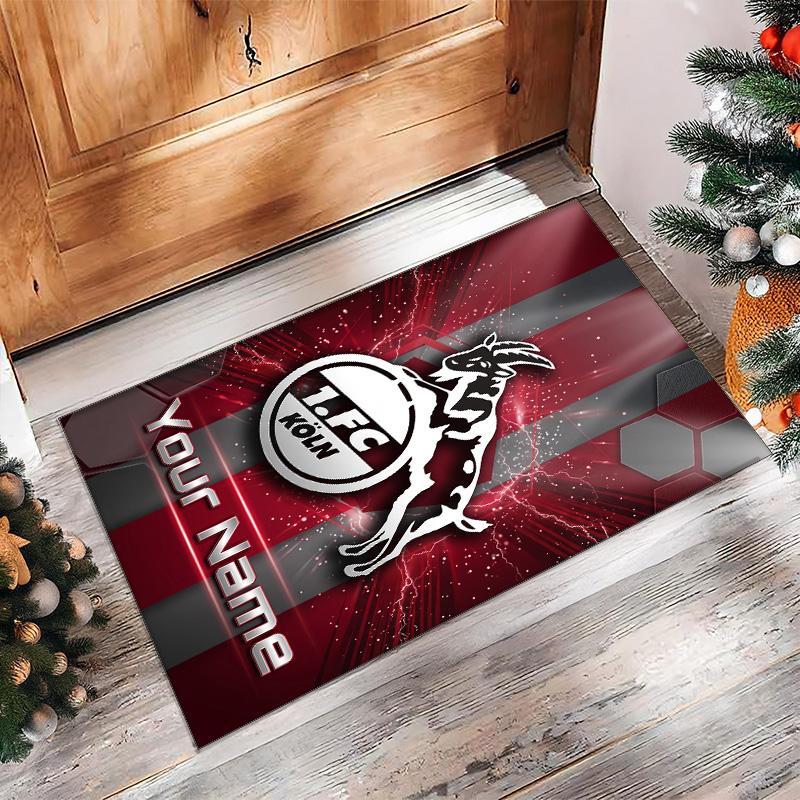 FC Köln Printed Crystal Velvet Rug Non‑Slip Crystal Velvet Carpet For Sofa Bedroom Indoor Home Decoration
