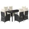 VidaXL Garden Dining Set with Cushions 7 Pcs, Table and Chairs with Adjustable Backrest, Outdoor Furniture, 3213317