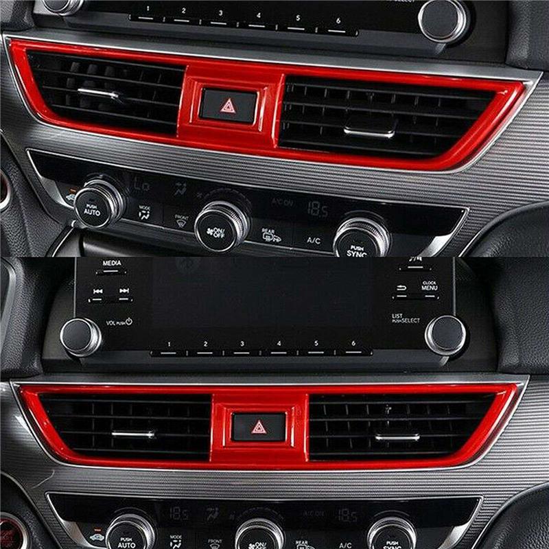 A03E-Red Interior Dashboard Air Vent Outlet Decor Trim For Honda Accord 2018-