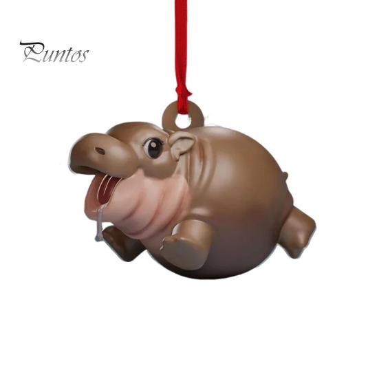 

Підвіска Hippo 2D Плоский акриловий Бегемот Підвісна прикраса Мультфільм Бегемот Підвіска на ялинку для святкового декору будинку A