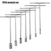 7PCS T-Handle Wrench Tool Set 45# Steel 8mm 10mm 12mm 13mm 14mm 17mm 19mm Metric Socket Set Long Hex Key Wrench Car Repair Tools