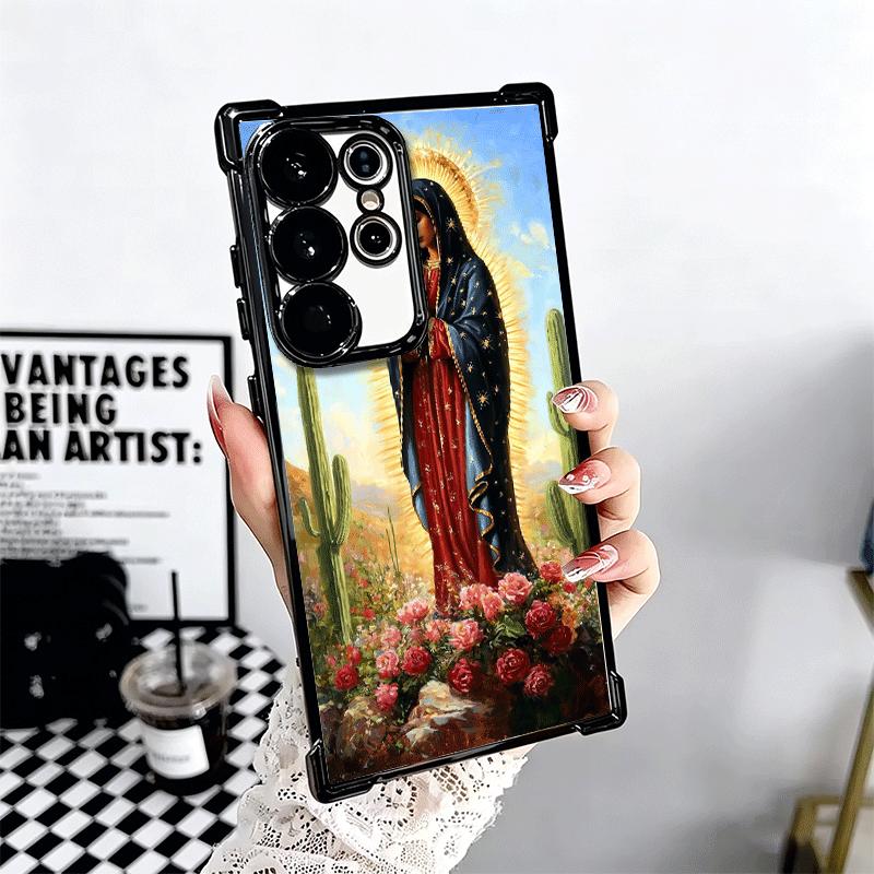 Virgen Mary Virgin De Guadalupe Plating Phone Case For Samsung Galaxy S24 S25 FE S26 Edge S23 Ultra S22 S21 Plus S20 Anti-Fall A
