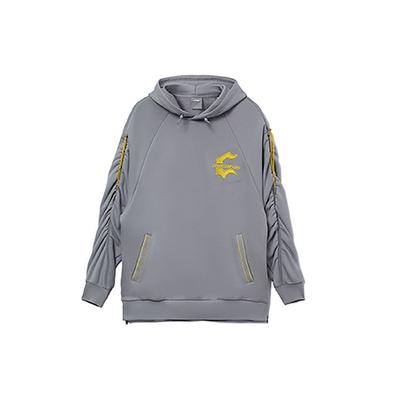 Li Ning CF Wu Xing Serie Color Block Geplisseerde Losse Pullover Hoodie Unisex Hoodies Grijs AWDRG05-1