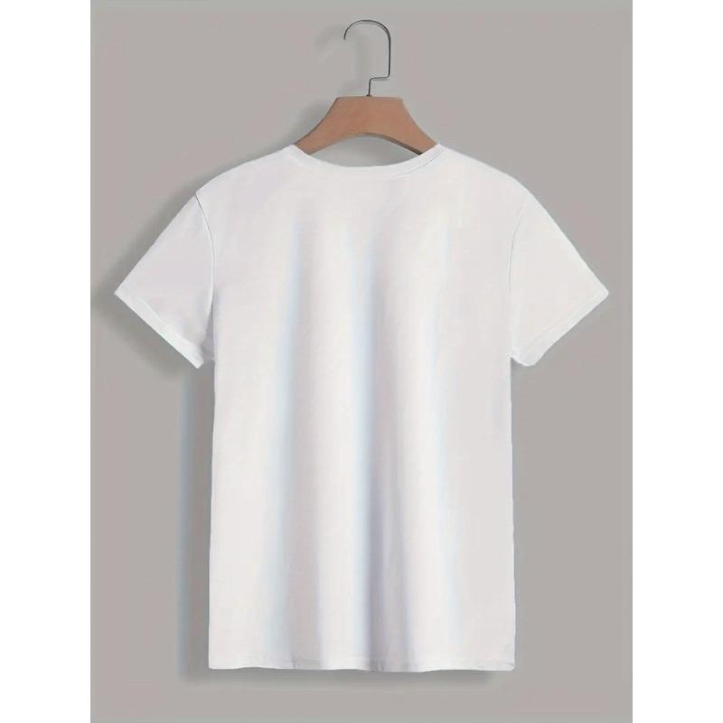 Women's Floral Print Casual T-Shirt - Crew Neck, Short Sleeve, Spring/Summer Fashion Top
