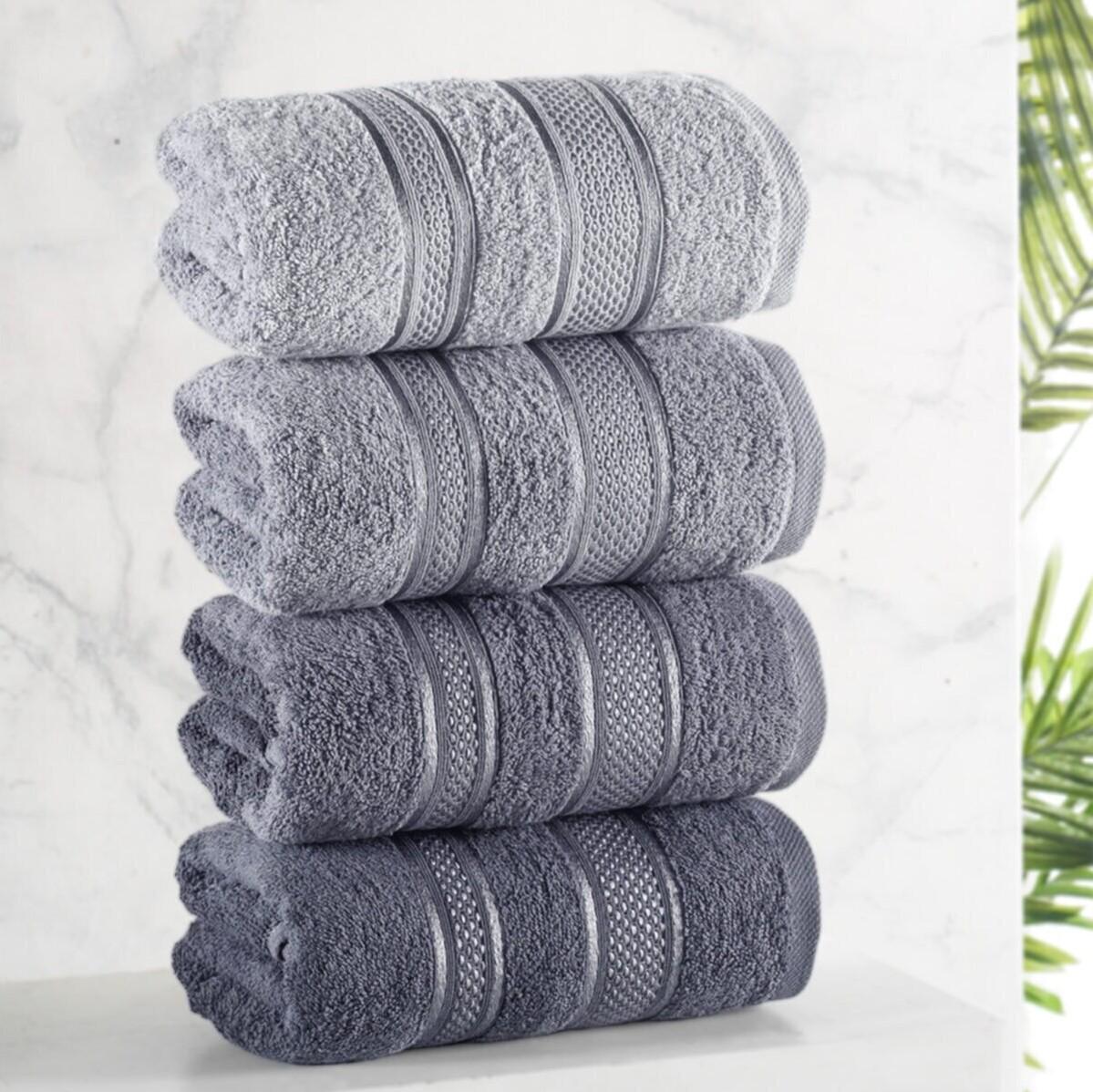 

Набір рушників для обличчя з 100% бавовни, 4 предмети, високоякісні турецькі, швидковисихаючі, суперм’які, чудово поглинаючі, яскраві кольори 50x90 см 50x90 синій