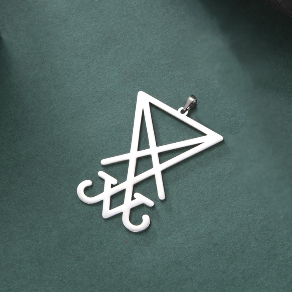 Dawapara Lucifer's Sigil Charm Seal Pendant Lucifer Symbol Charm Stainless Steel DIY Accessories for Necklace