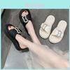 Fashionable Rhinestone Thick Sole Summer Slide Sandals For Women Elegant And Stylish