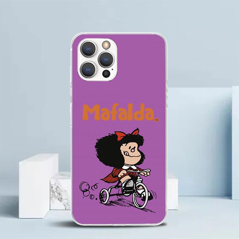 Mafalda Cartoon Phone Case For IPhone 16 17 Air 16E 15 14 Plus 13 Mini 12 11 Pro Max 7 8 + SE 2020 Soft TPU Back Cover 16 17 Air