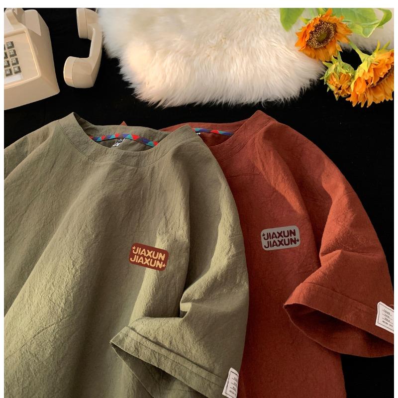 Mens Fashion Loose Crew Neck Short Sleeve Casual Daily Summer T Shirt