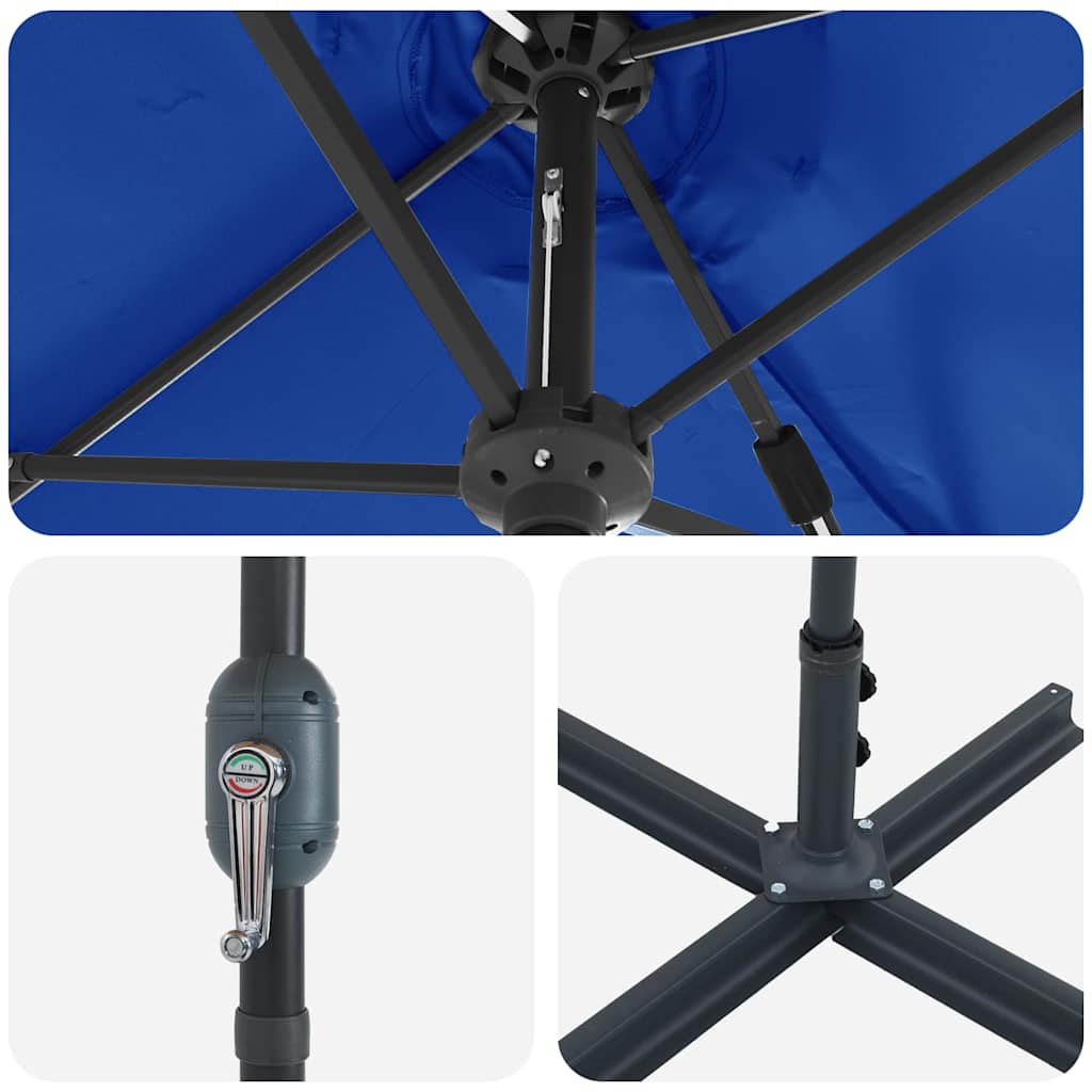 Garden Sun Umbrella Azure Blue 370 x 197 x 239 cm