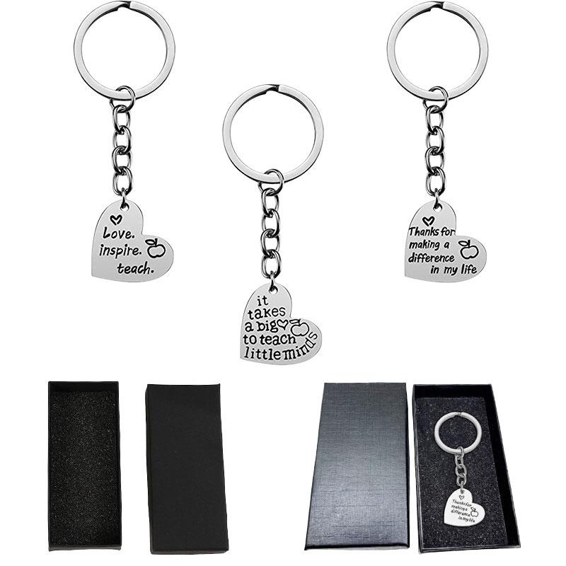 Stainless Steel Keychain With Heart Design Perfect Teacher's Day Or Graduation Gift