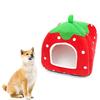 Casa de Hámster de Fresa Escondite para Cobaya Cama para Animales Pequeños Escondite Cabaña Escondite Accesorios para Jaula para Otoño Invierno