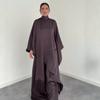 Cross-border European and American Women's Clothing 2026 Spring Amazon Long Hooded Fringed Shawl Dress Wide-leg Pants Set