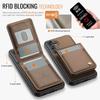 For Samsung Galaxy A55 5G/Galaxy A35 5G Leather Back Cover Compatible with MagSafe JEEHOOD J06 Phone Case with Card Bag RFID Blocking