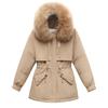 Winter Jacket Women Plush Inside Overcome Drawstring Slim Winter Down Female Student