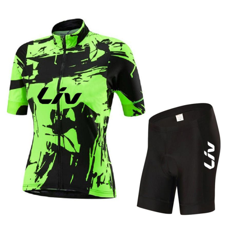 Women Short Sleeve 2026 Summer Breathable Cycling Suit Set Road Bike Jersey Set BIB Gel Shorts Sport Suit Female Bicycle Clothes MTB Dress