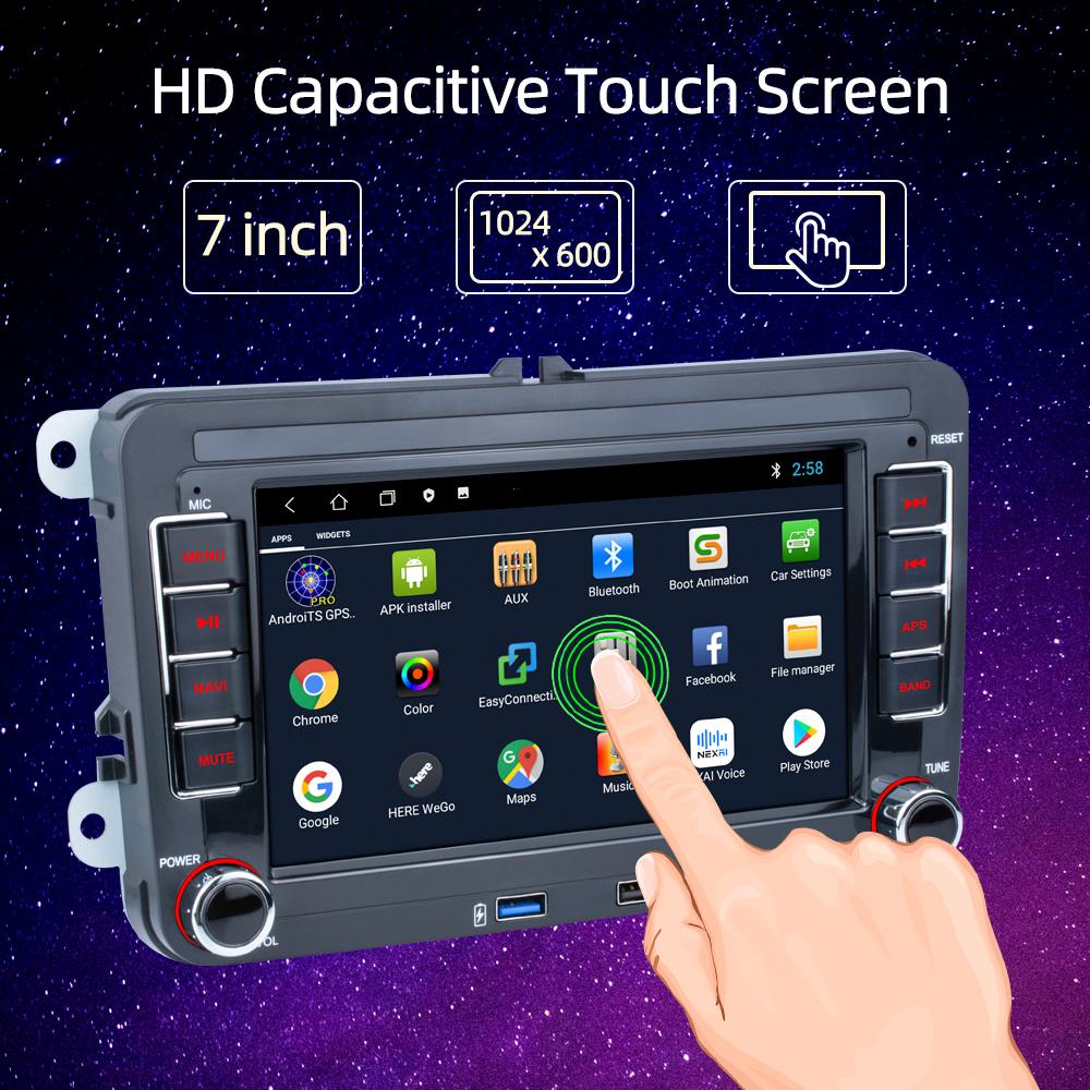 7" bilspiller for Volkswagen VW CC Passat B7 Polo Golf 5 6 Jetta mk5 mk6 Mirrorlink FM WIFI GPS RDS Wireless Carplay