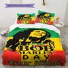 Name Custom Bob Marley Poster Pattern Bedding Set Quilt Cover Pillowcase Home Decor Gift (1 * duvet cover + 2 * pillowcase, without core)