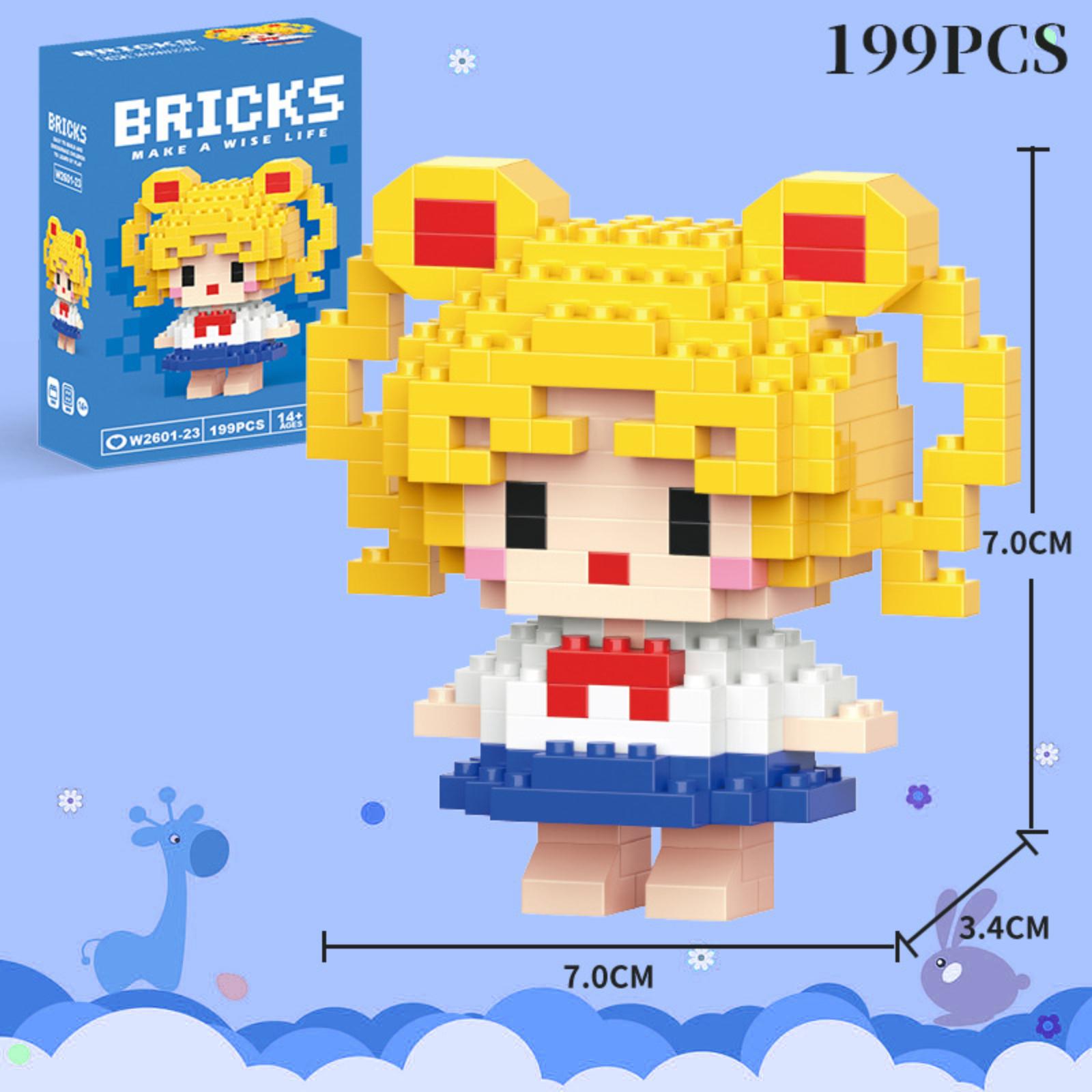 

Building Block Toy Compatible Cartoon Character Educational Puzzle Construction Model Set for Children Creative Assembly Display One Size белый