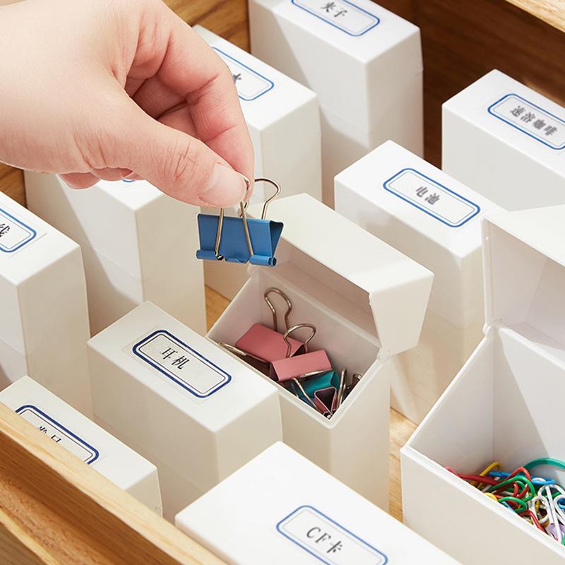 Kapaklı Masaüstü Saklama Kutusu Beyaz Mini İdol Fotoğraf Kartı Düzenleyici Küçük Kırtasiye Hap Kutuları Konteyner Çekmece Ayırma Düzenleyici