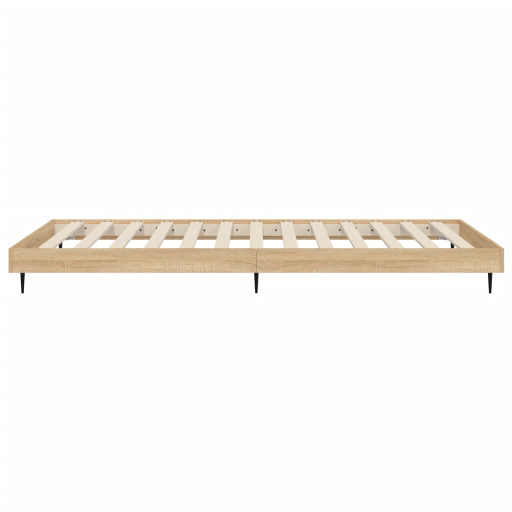 Bed Frame Without Mattress Sonoma Oak Finish 100 X 200 Cm Engineered Wood