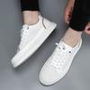 Neue Herren Freizeit-Schuhe aus echtem Leder Atmungsaktiv Mikroporös Flache Skate-Schuhe Schnür-Sneaker