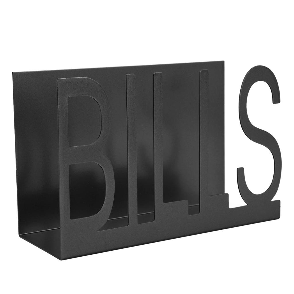Desktop Metal Mail Holder Cutout Design Desk Letter Envelope Document Organizer with Anti Slip