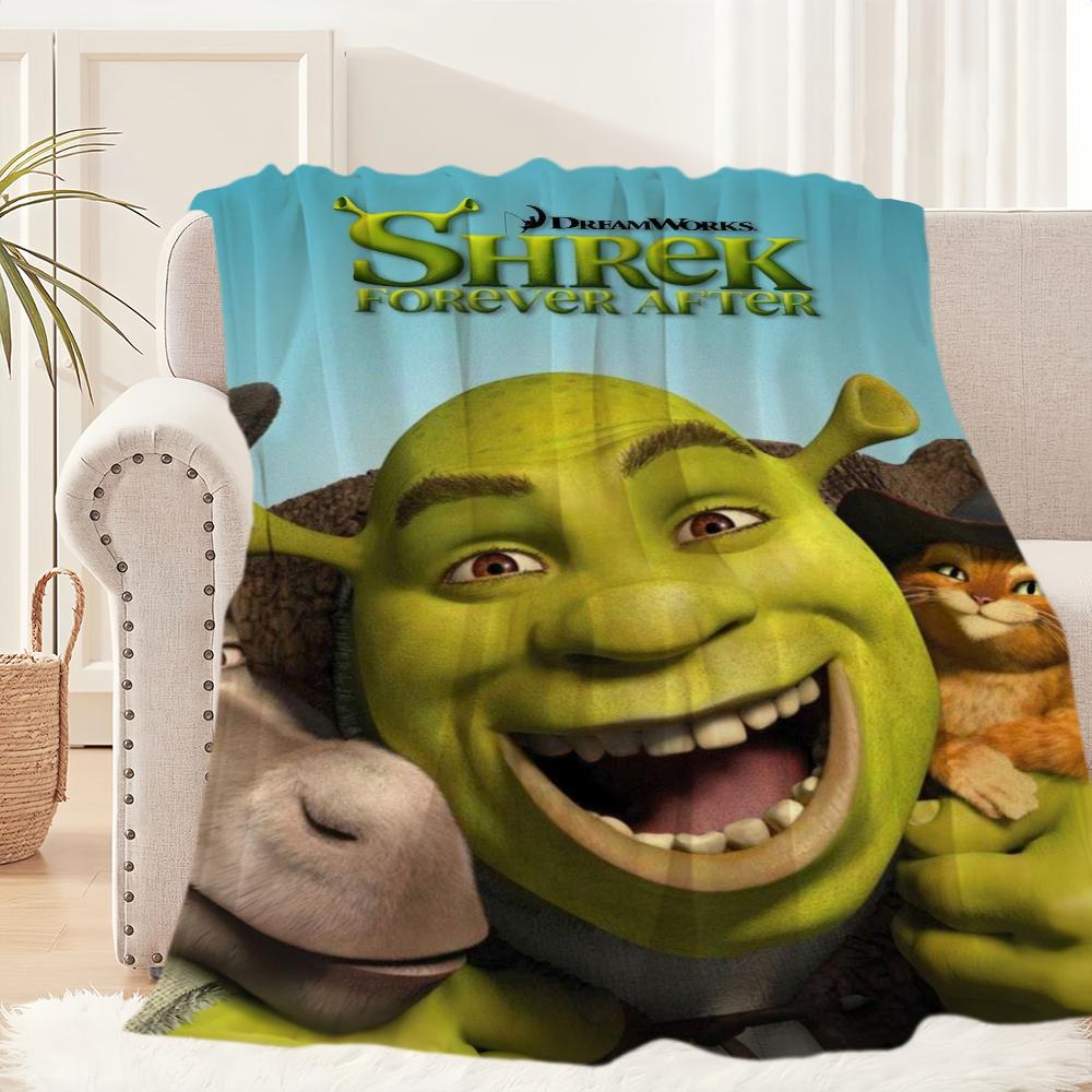 

Мультяшна S-ShrekS Мила Смішна Плед Плюшевий Килимок для Сну Дивана для Вітальні Теплий Офіс Спальня День Народження Дім Подорожі Дитячі Подарунки 75x90cm