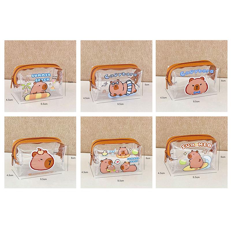 Cute Capybara Coin Storage Bag Transparent Coin Purses Cartoon Lovely Wallet Clear Bags
