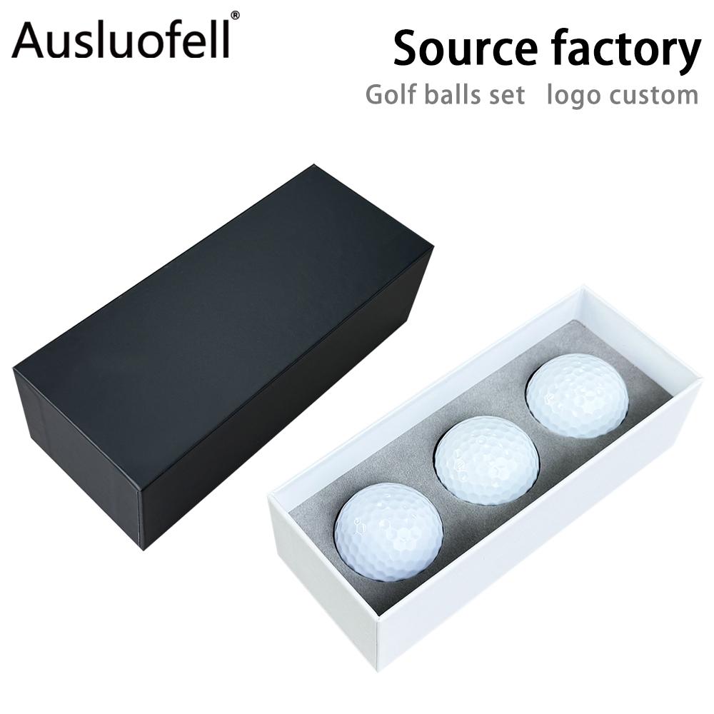 Unique Golf Balls 3 Pack White Black Personalized Logo Golf Souvenir Gift for Men