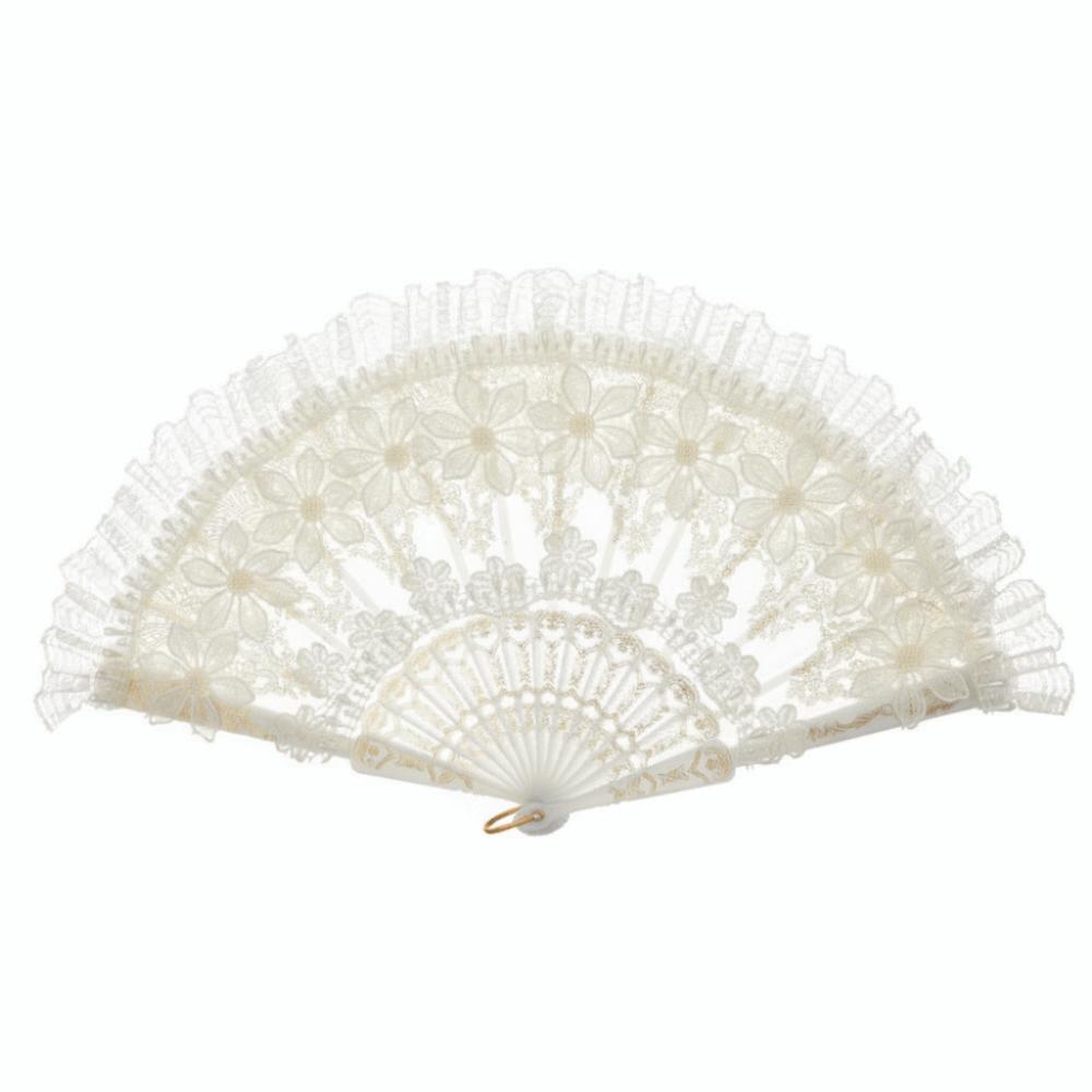 Elegant Handheld Fan Butterfly Flower Design Bride Hand Fan Retro Lace Fan  for Women Flower