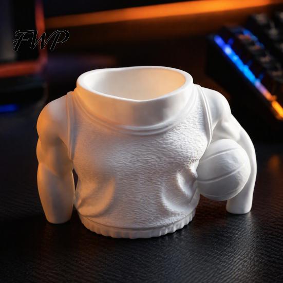 Study Room Desk Accessories Basketball Player Pen Holder, 3D Printed Sports Themed Desktop Organizer, Stationery Storage Funny Pencil Cup, Novelty