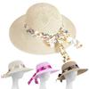 Chapeau de soleil pour femme Couleur unie Trous respirants Large bord Chapeau de plage Couvre-chef