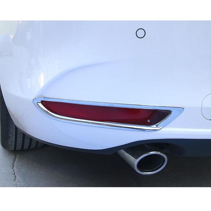 For Mazda 3 Mazda3 Axela M3     Car ABS Chrome/Carbon Fiber Cover Trim Back Tail Rear Fog Light Lamp Frame Stick