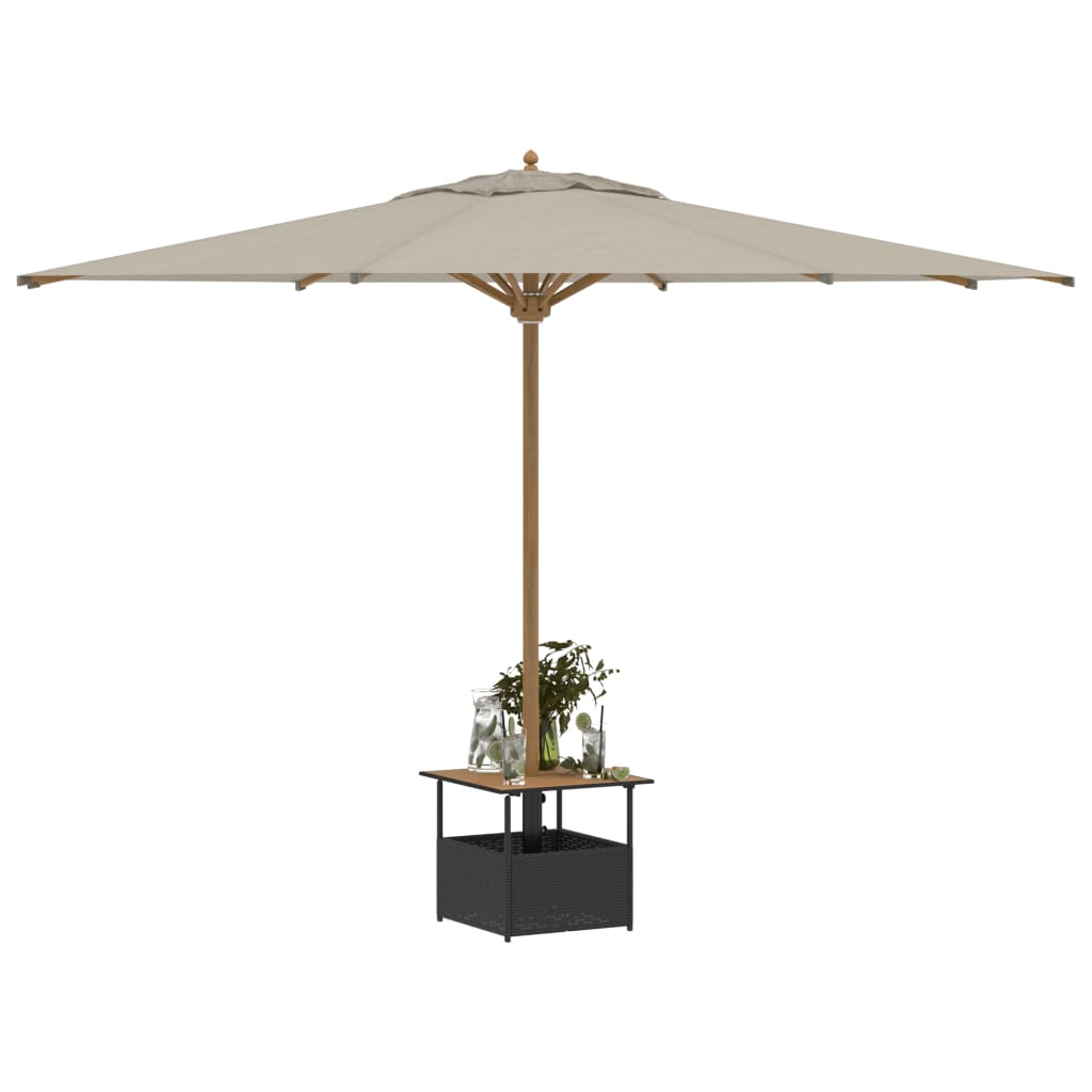 Vidaxl Stolik Ogrodowy Z Otworem Na Parasol, Czarny, 55X55X46,5 Cm