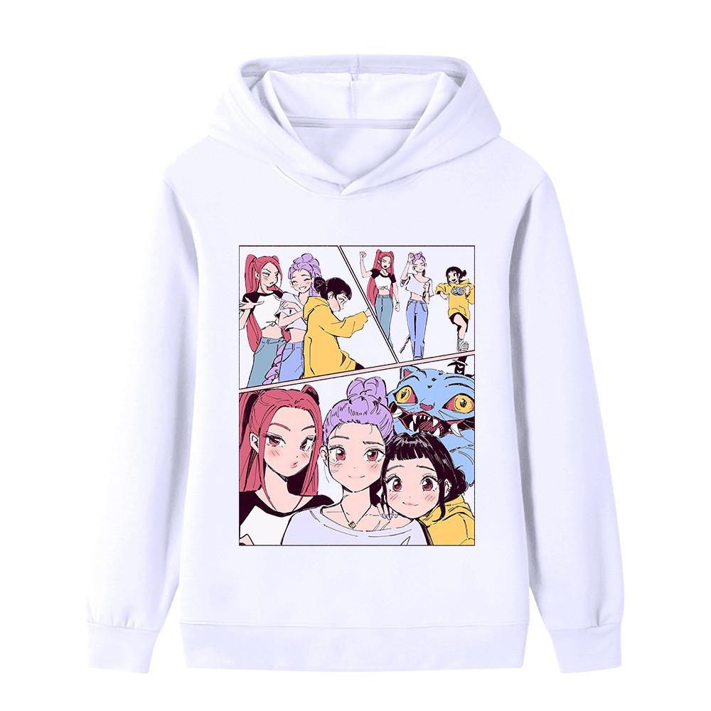 B1238 Kids Boys Girls Kpop Rumi Zoey Mira Print Long Sleeves Hoodie