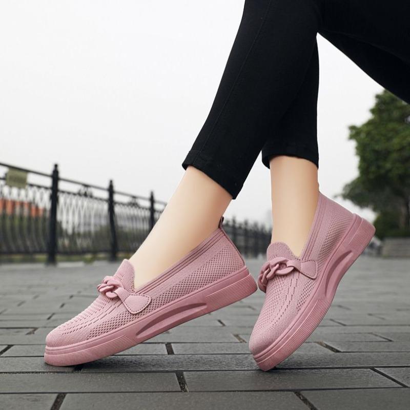 Woman Footwear Flat Pink Slip on Round Toe Shoes for Women Y2k Fashion 2025 New Aesthetic Offer Vulcanized Shoe Stylish Light In