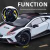 Alloy 1/24 Lamborghini Huracán Model Car Ornament Steering Shock Absorption Sports Car Model Pull Back Toy Car