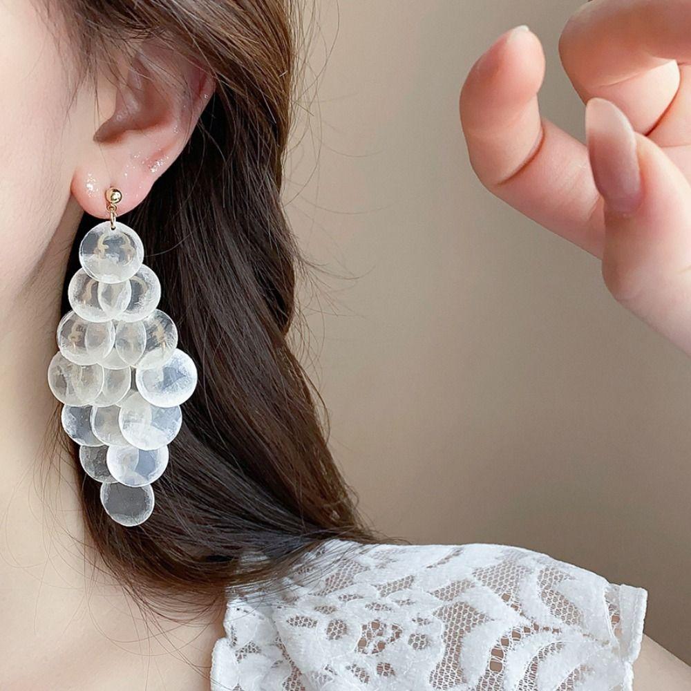 Elegant Shell Earring Bohemian Style Exaggerated Earring Temperament Tassel Drop Earring  Ladies
