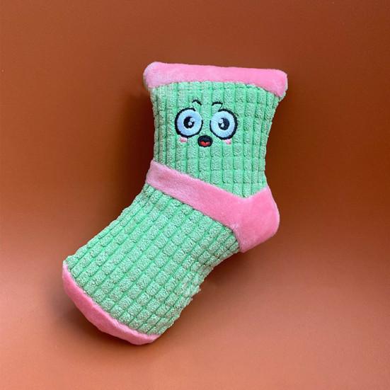 Yousheng Dog Chew Toy Bite-Resistant Multi-purpose Soft Fabric Socks Shape Puppy Squeaky Noise Sound Toy for Training