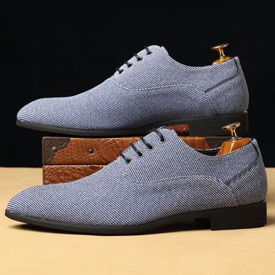 Zapatos de Vestir Nuevos para Hombre con Cordones Punta Redonda Oxfords Azul Gris Negocios Hecho a Mano Zapatos de Boda Talla 38-48 Zapatos de Hombre